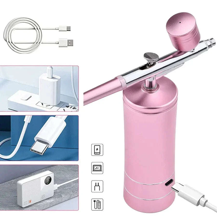 Portable Airbrush Kit for Nano Hydration and Smooth Control - Image 5