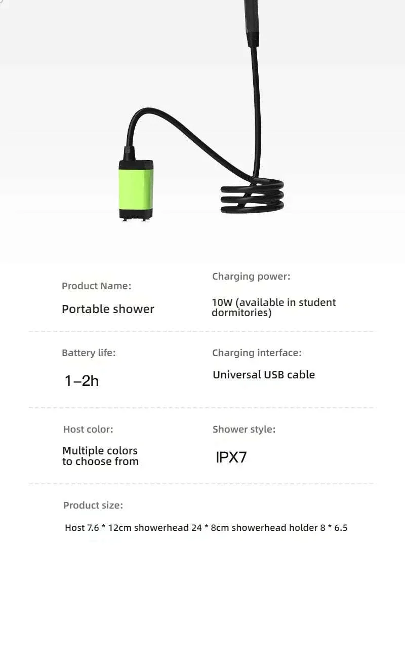 Portable Camping Shower 6000mAh Rechargeable Electric Pump with LED Display - Image 19