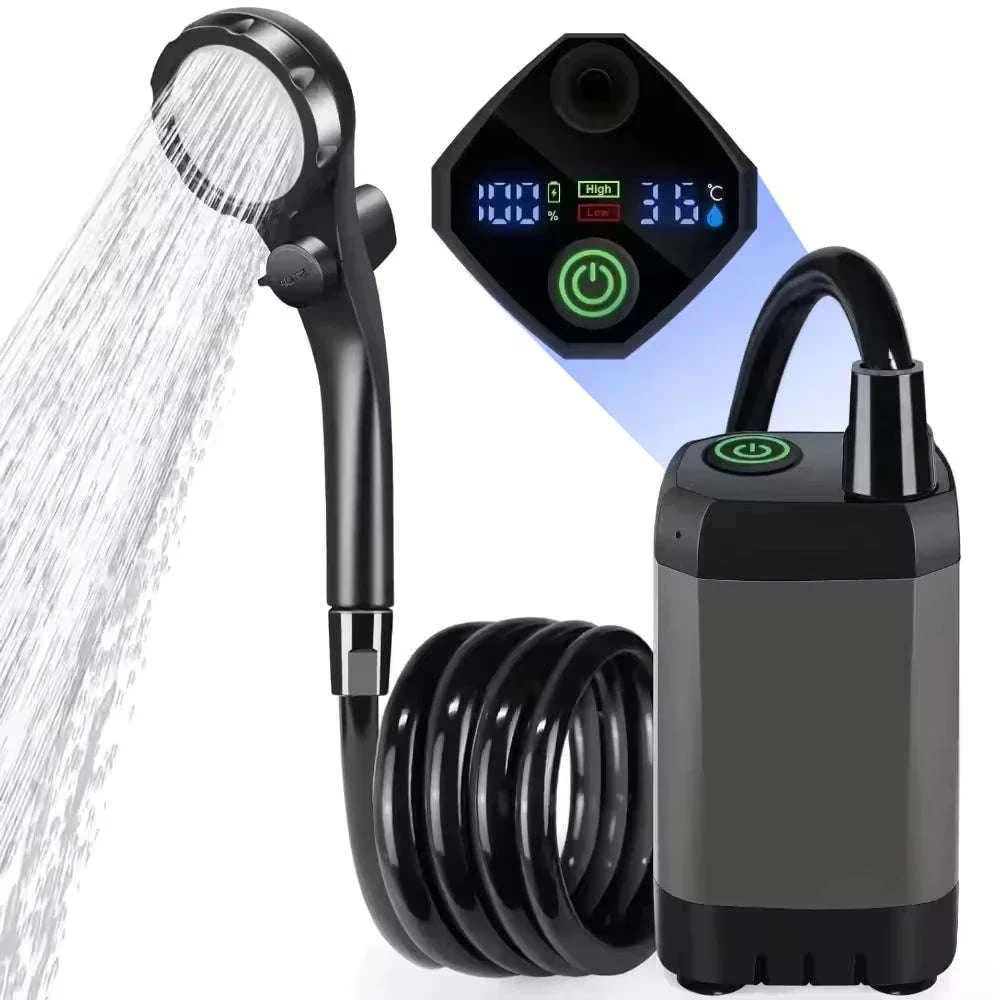 Portable Camping Shower 6000mAh Rechargeable Electric Pump with LED Display - Image 20