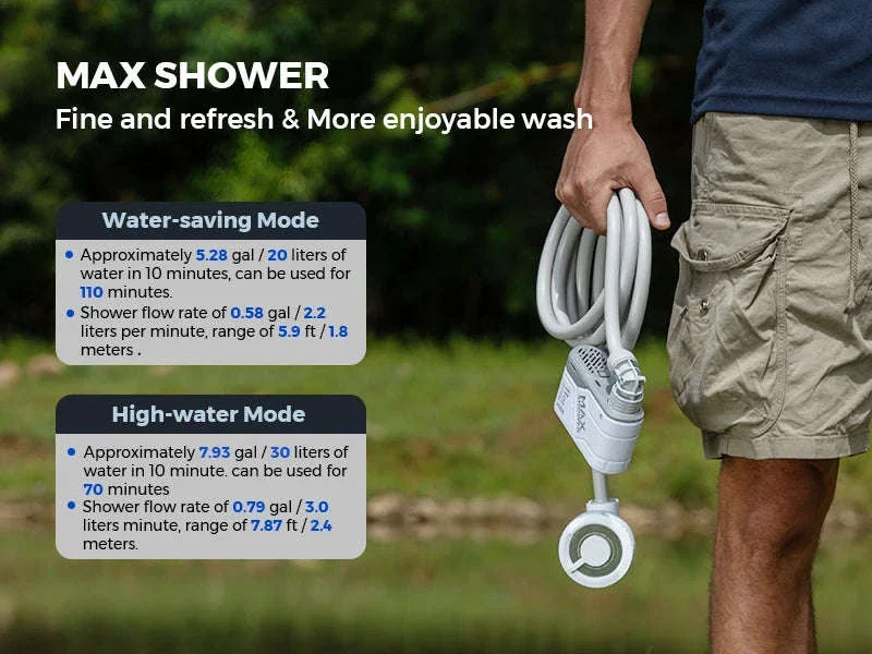 Portable Camping Shower Pump IPX7 Waterproof - Image 9