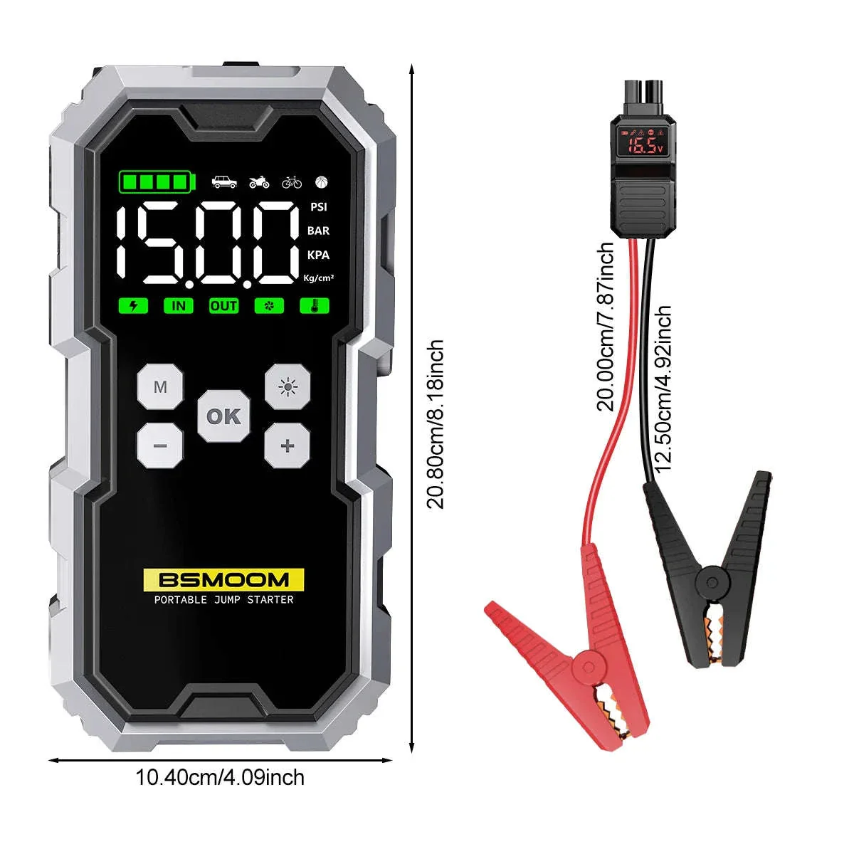 Portable Car Jump Starter & Air Compressor 6000A Booster - Image 10