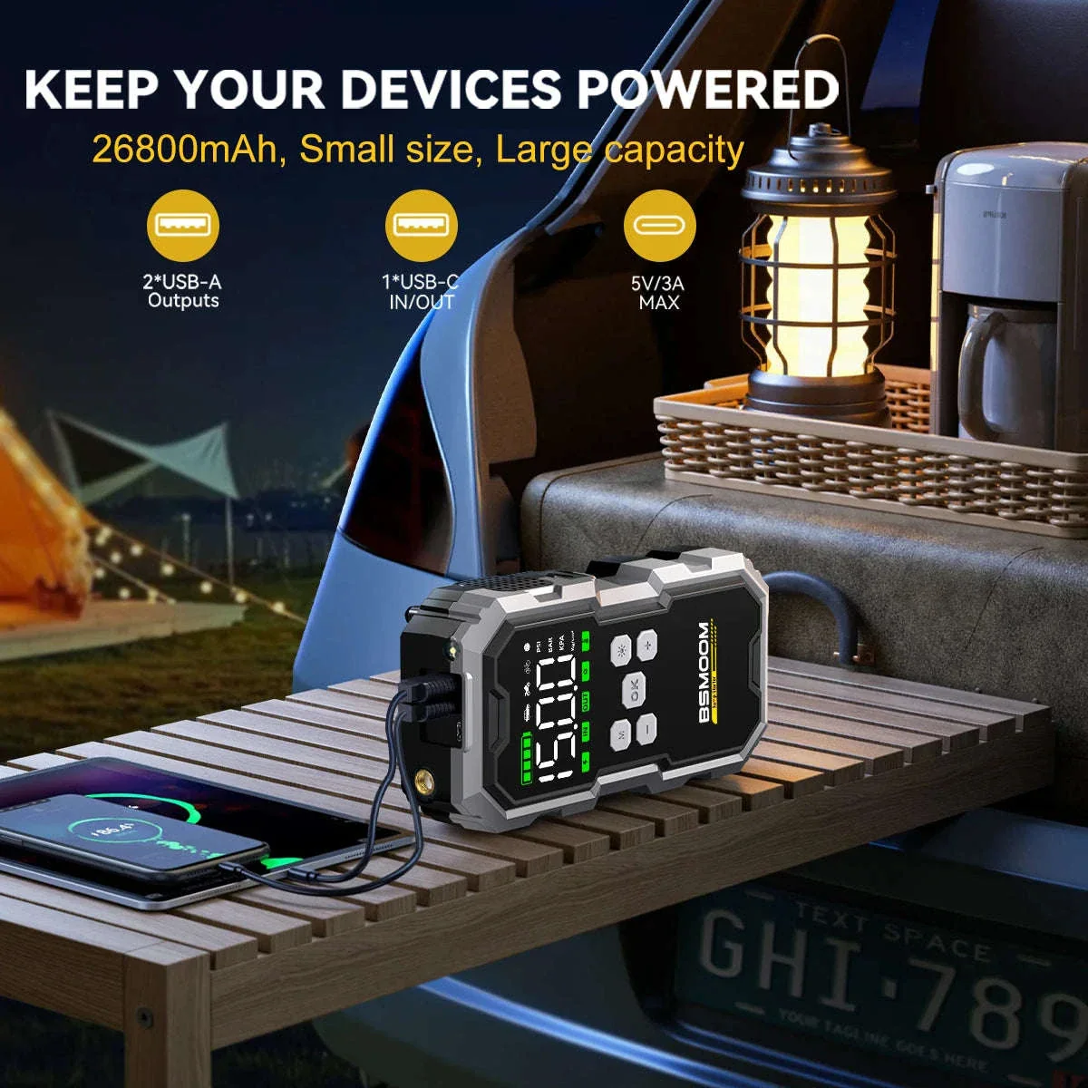 Portable Car Jump Starter & Air Compressor 6000A Booster - Image 18