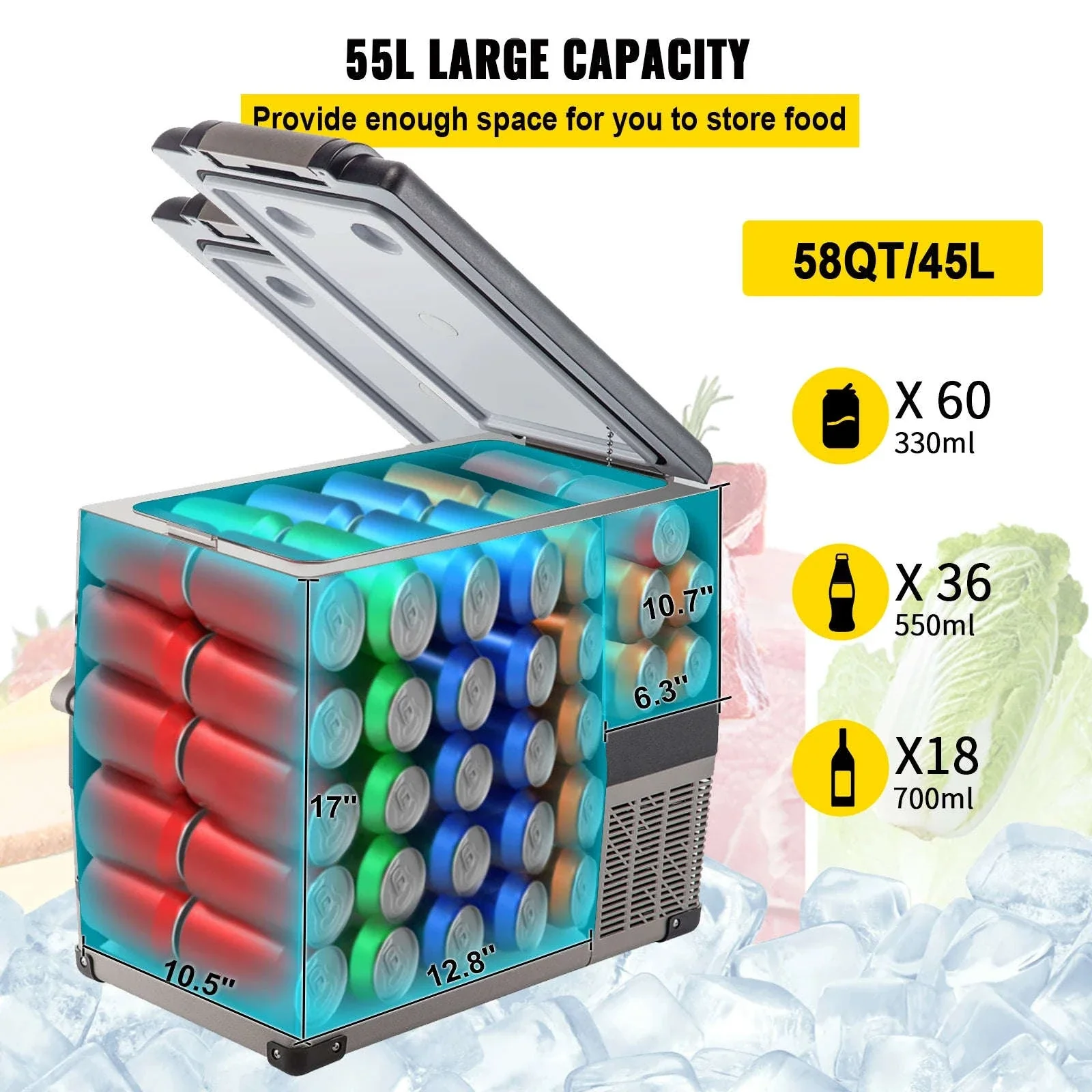 Portable Car Refrigerator Freezer with Compressor Cooling - Image 3