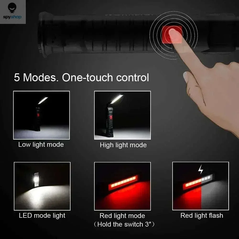 Portable COB LED Work Light with Magnetic Base and USB Charging - Image 4