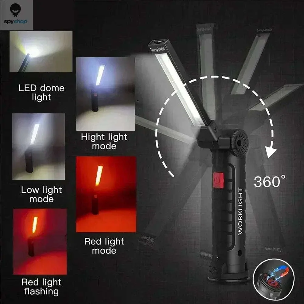 Portable COB LED Work Light with Magnetic Base and USB Charging - Image 5
