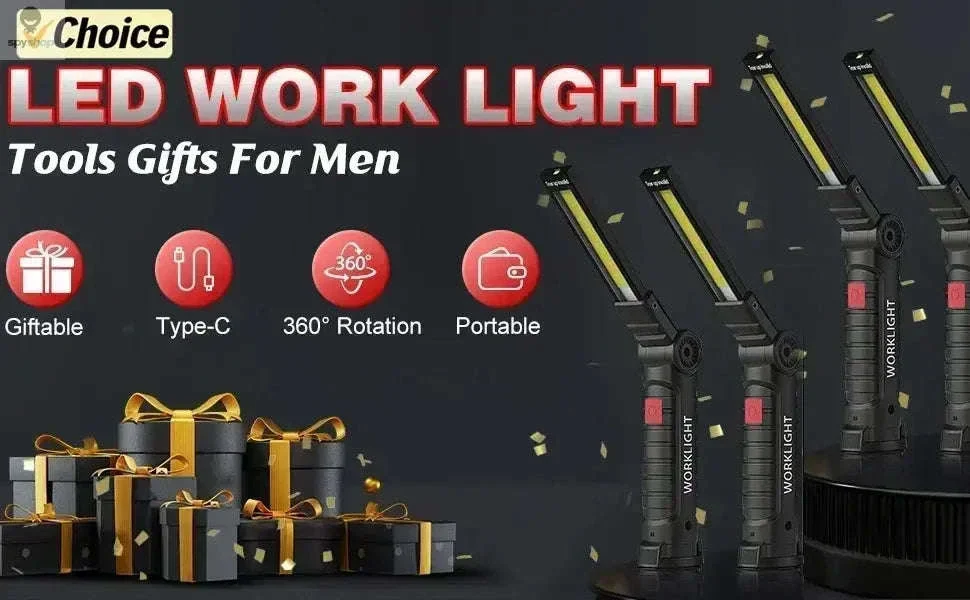 Portable COB LED Work Light with Magnetic Base and USB Charging - Image 9