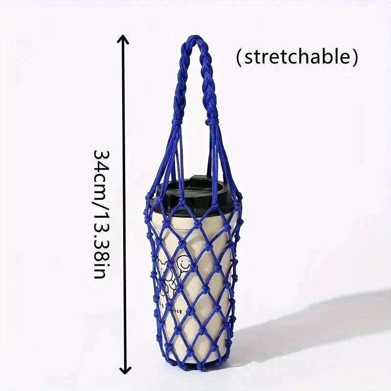 Crochet Cup Holder Bag for Water Bottles and Mugs - Image 2