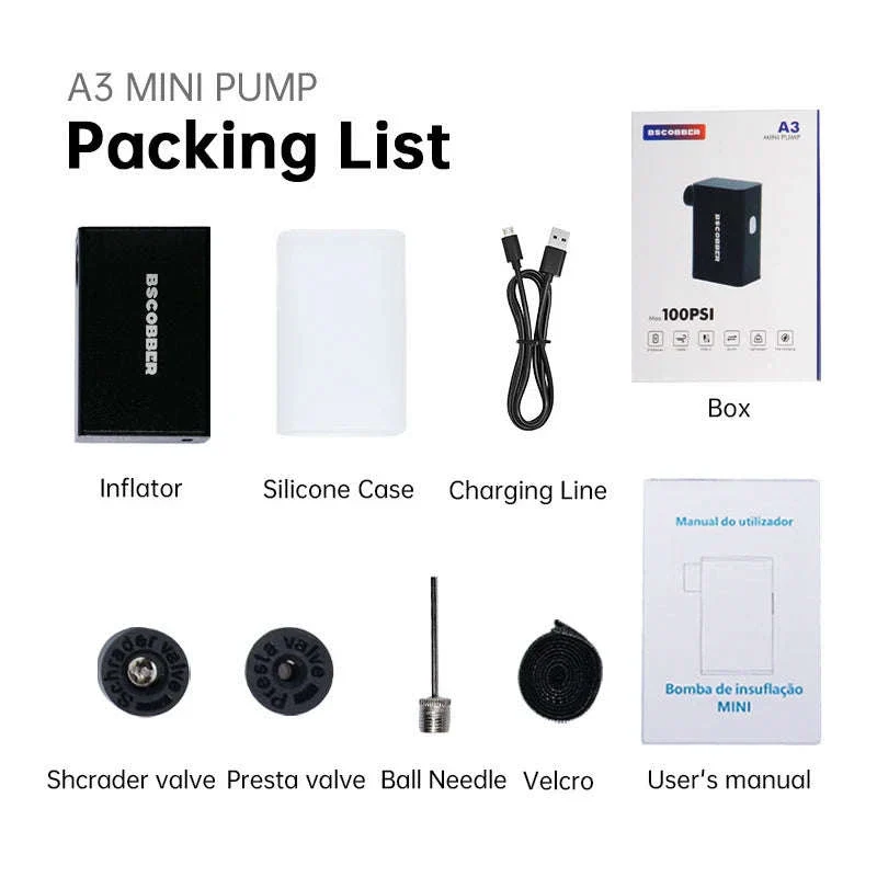Portable Electric Bike Tire Pump 100 PSI Mini Air Compressor - Image 6