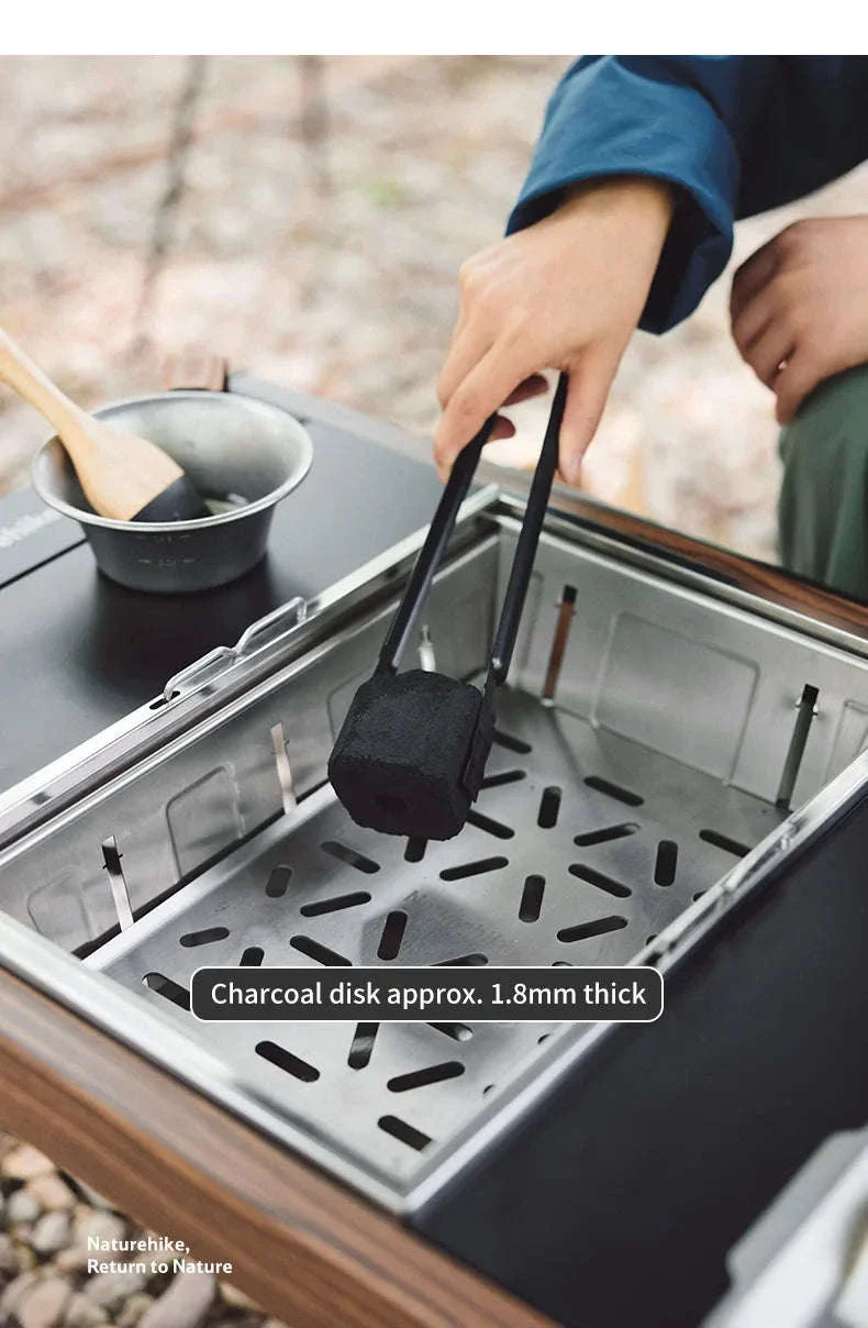Portable Folding Charcoal Grill for IGT Table with Tongs - Image 15