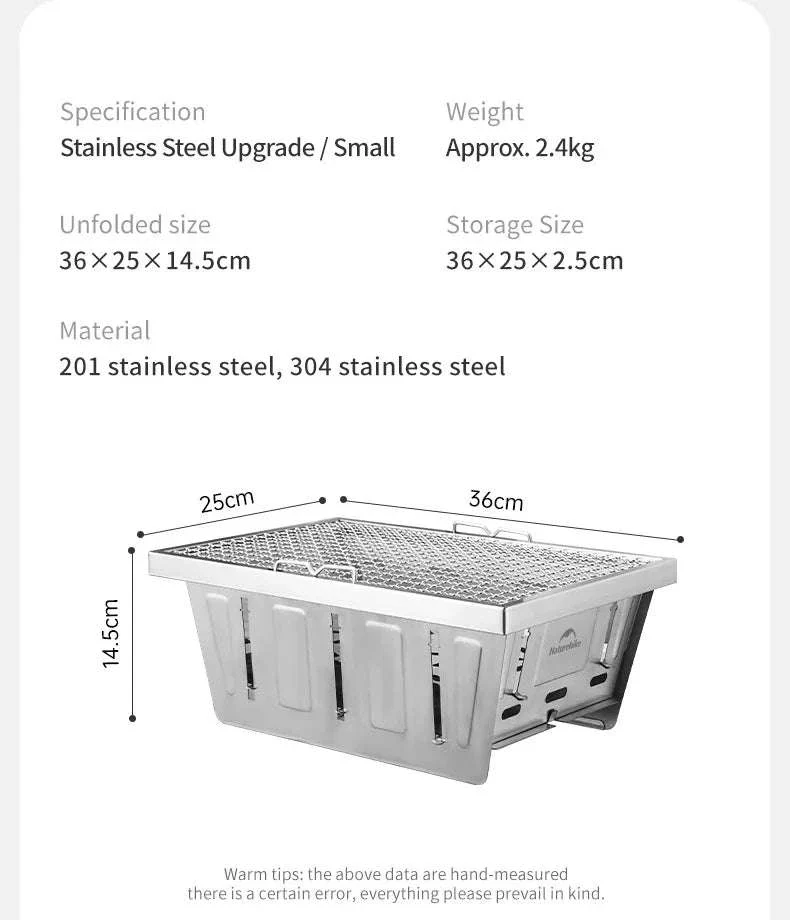 Portable Folding Charcoal Grill for IGT Table with Tongs - Image 21