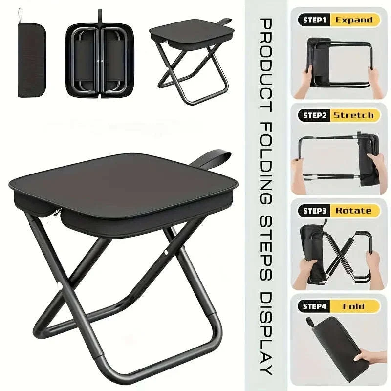 Portable Folding Stool Compact Travel Seat for Camping, Hiking & Daily Use - Image 6