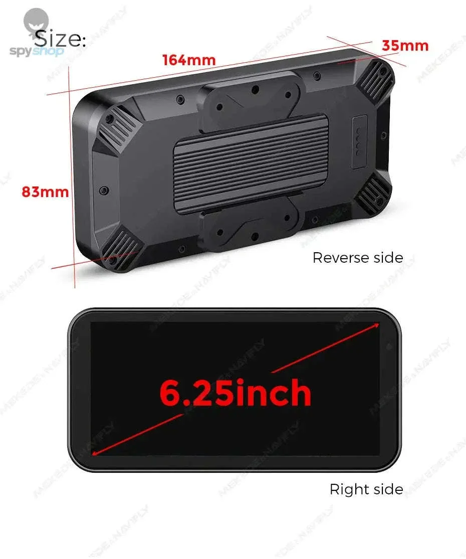 Waterproof Motorcycle GPS with 6.25" Display and DVR - Image 12