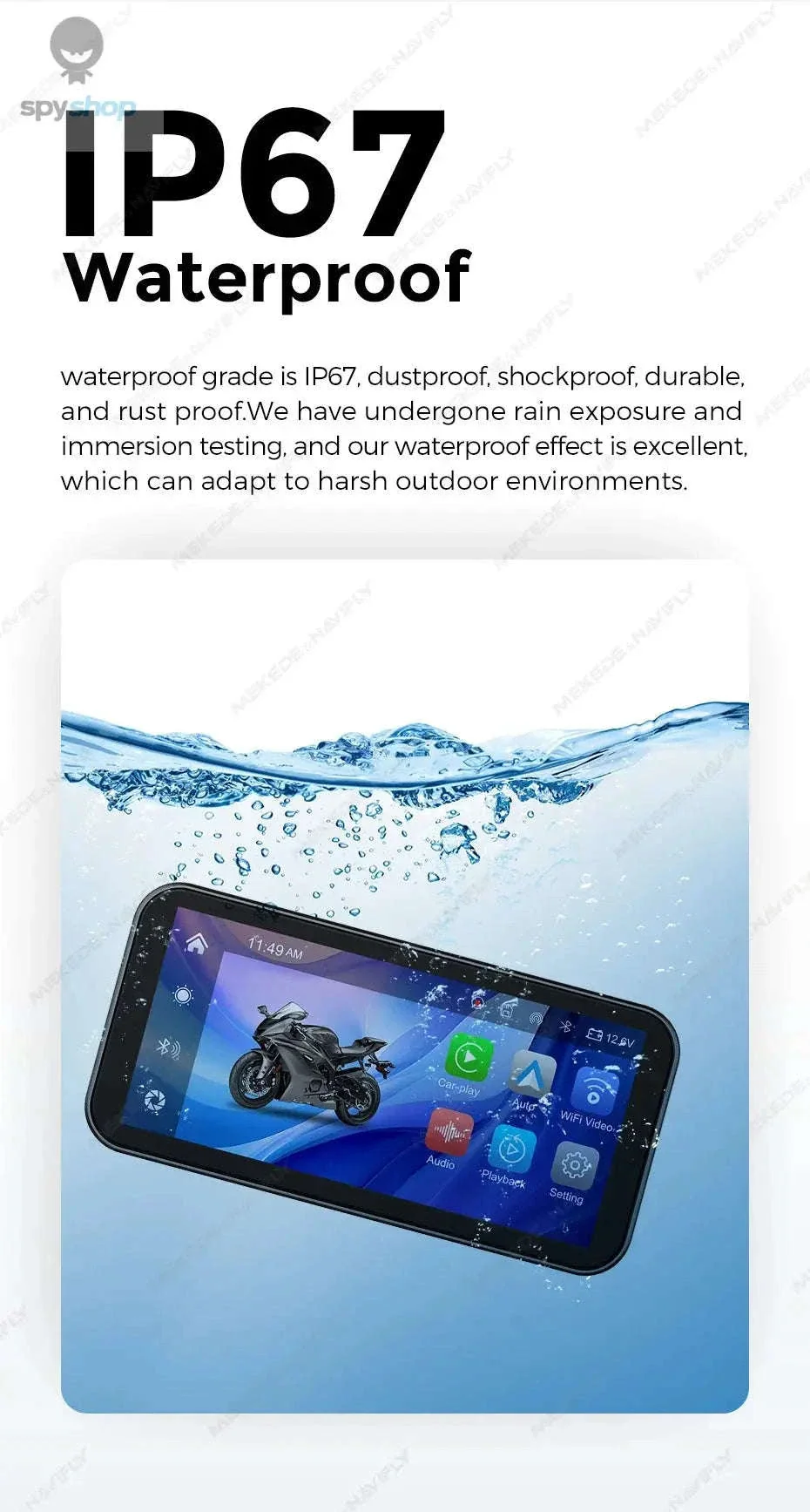Waterproof Motorcycle GPS with 6.25" Display and DVR - Image 16