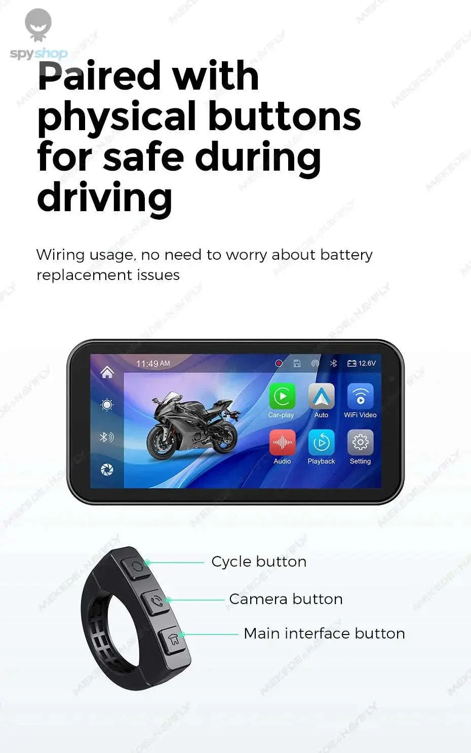 Waterproof Motorcycle GPS with 6.25" Display and DVR - Image 21