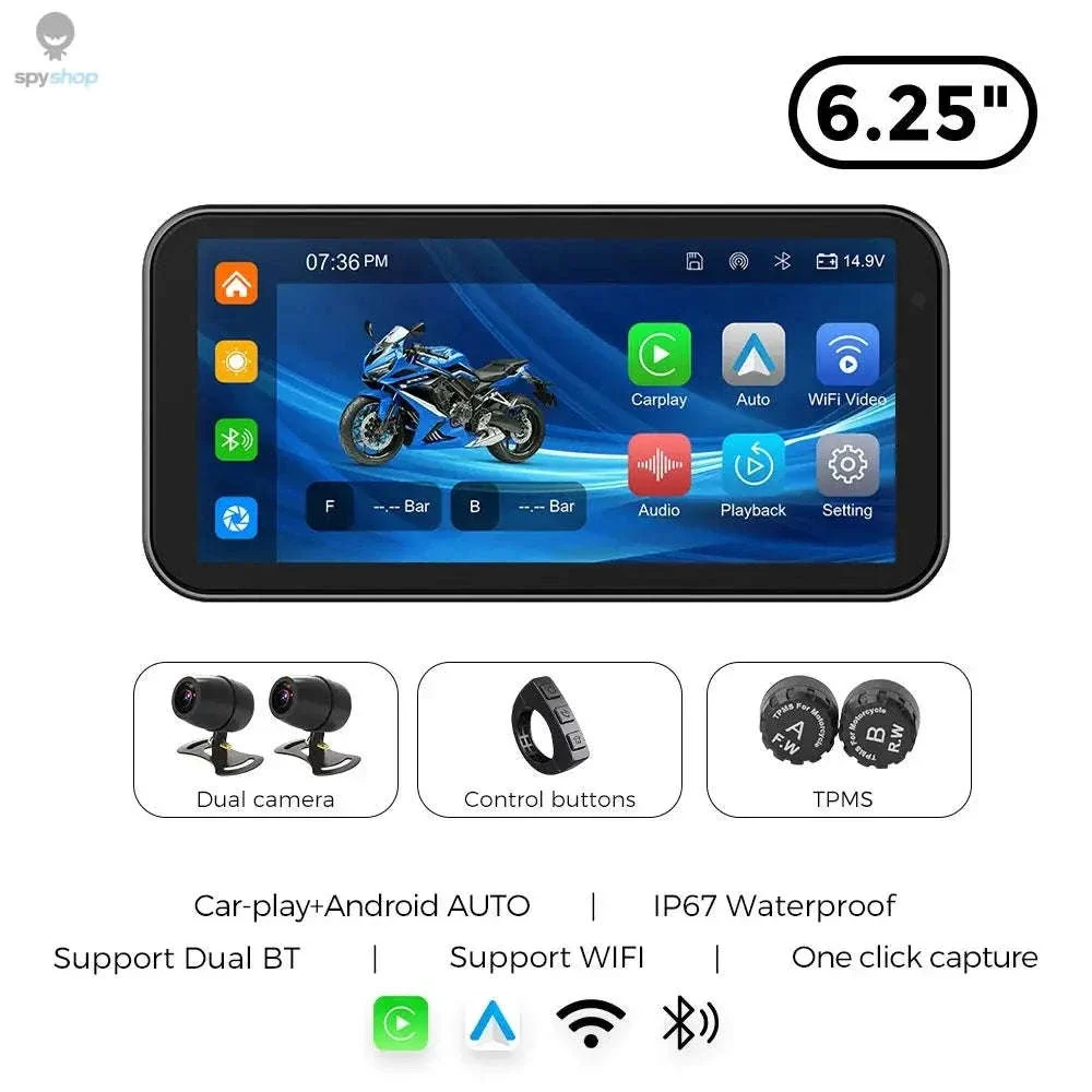 Waterproof Motorcycle GPS with 6.25" Display and DVR - Image 24