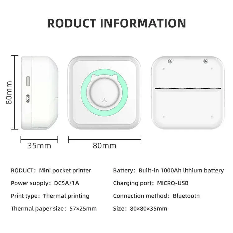 Portable Mini Thermal Printer for Labels, Notes, and Photos - Image 29