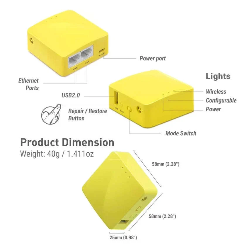 Portable Mini Travel WiFi Router 300Mbps OpenWrt VPN Pocket Size - Image 4