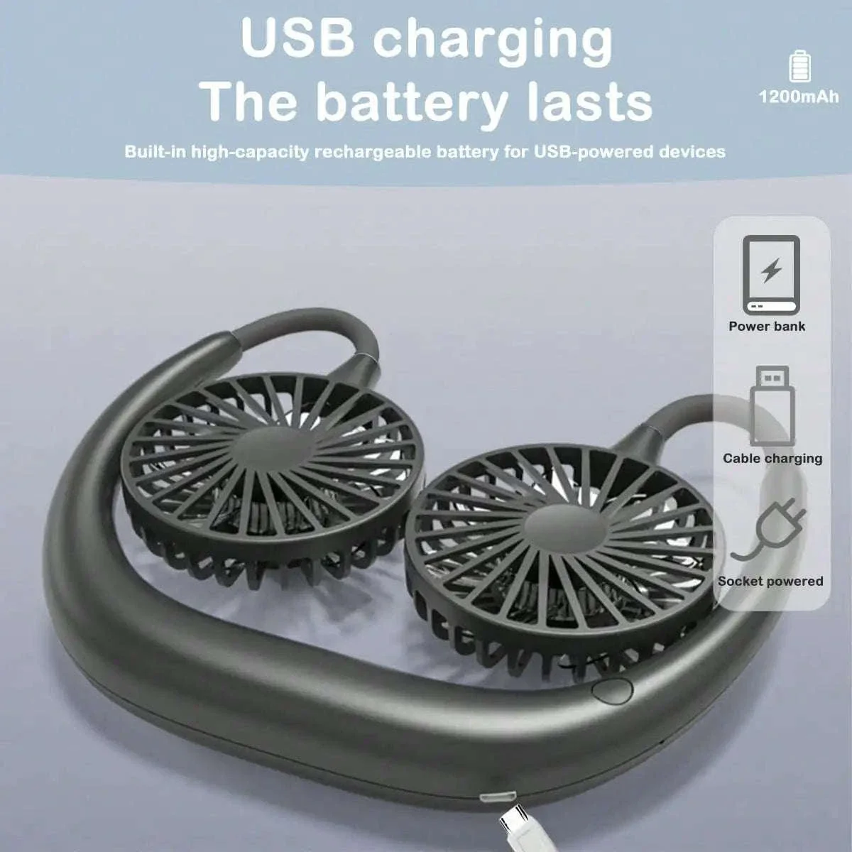 Portable Neck Fan — Wearable Hands-Free Cooling Fan - Image 5