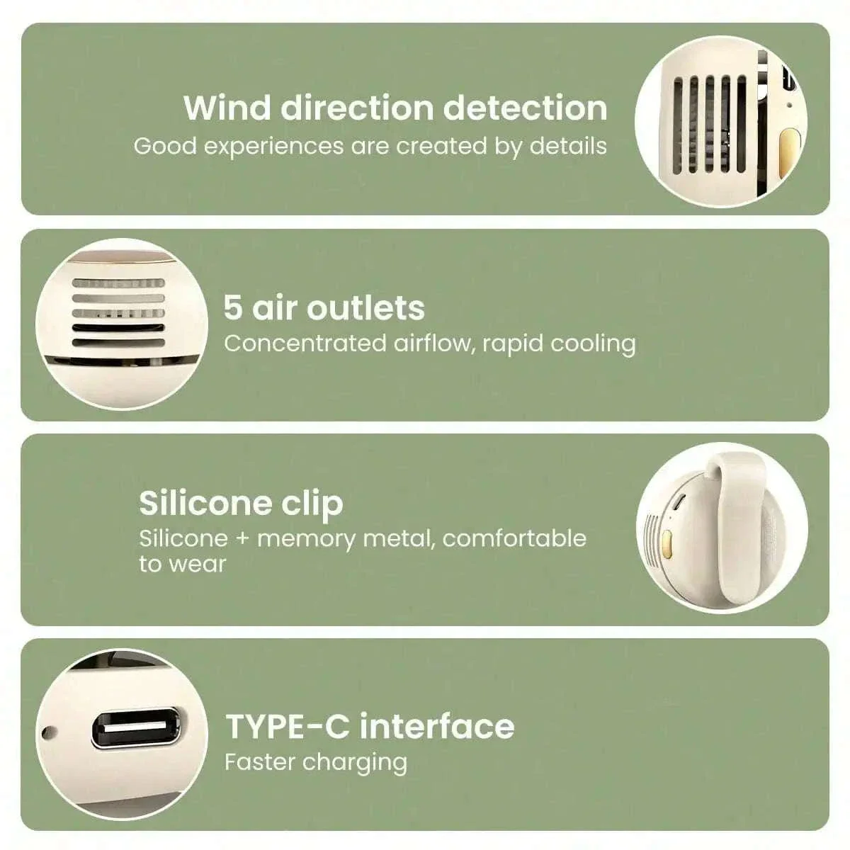 Clip-On Bladeless Fan with 3 Speeds for Hands-Free Cooling - Image 4