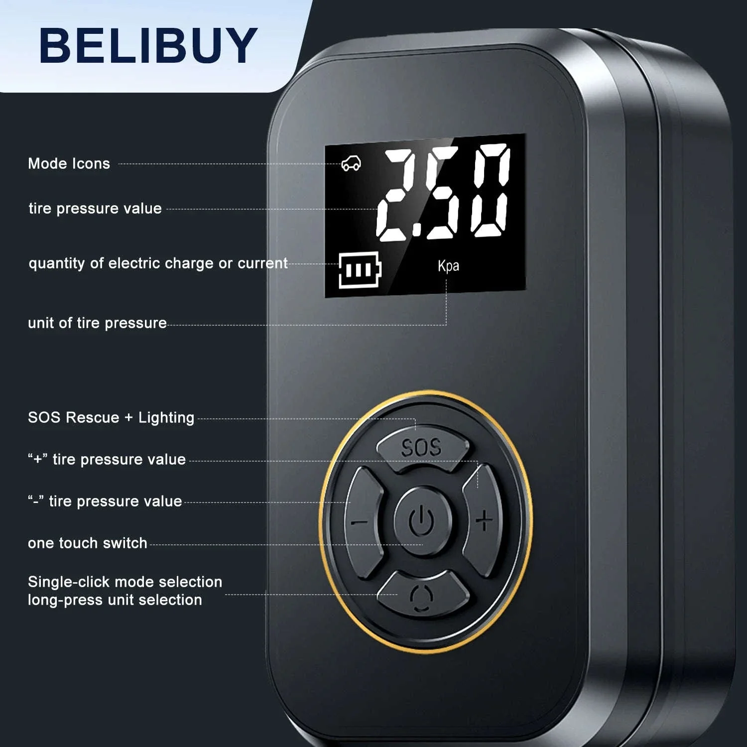 Portable Tire Inflator with Digital Display and Auto Stop - Image 4