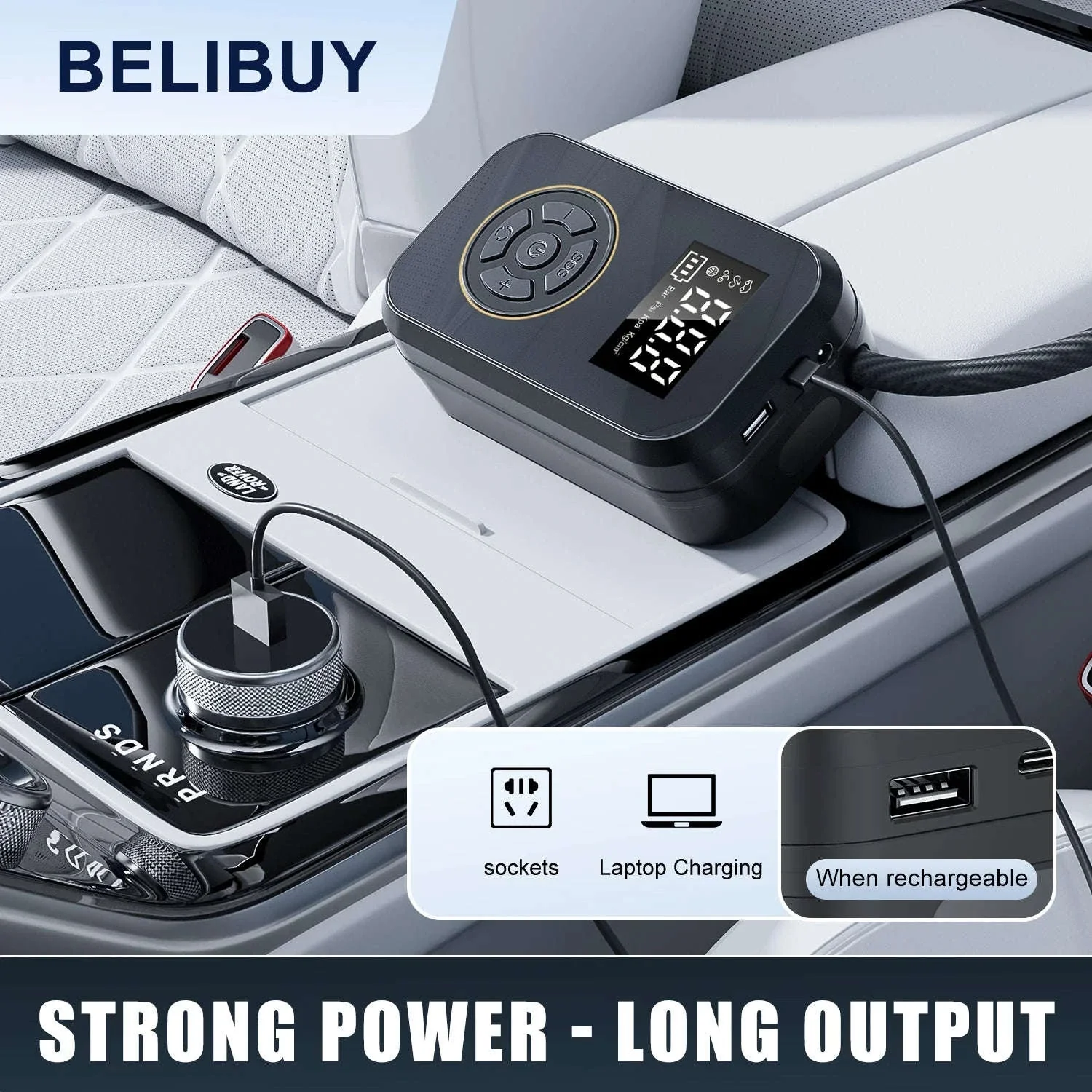 Portable Tire Inflator with Digital Display and Auto Stop - Image 5