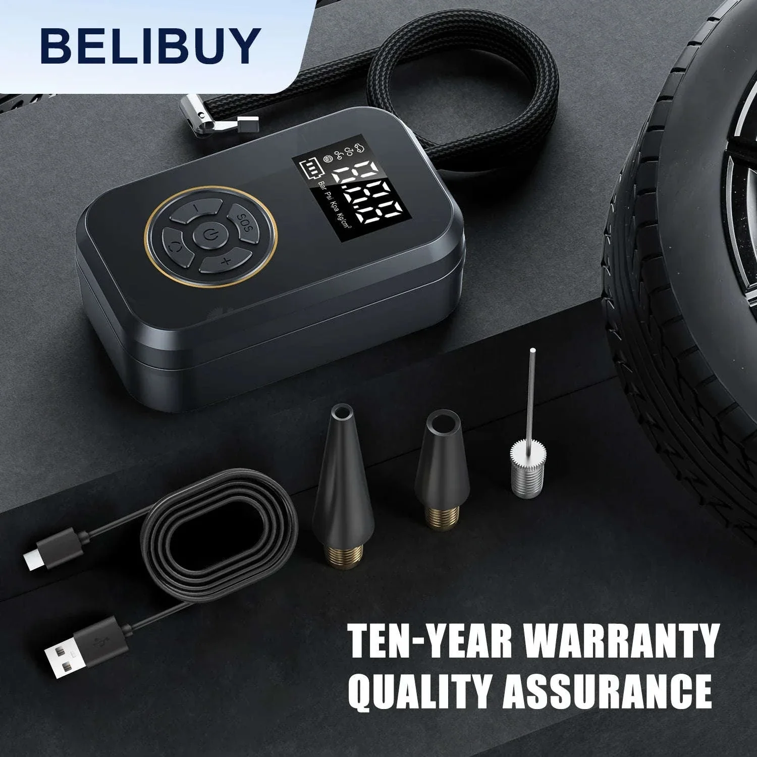 Portable Tire Inflator with Digital Display and Auto Stop - Image 7