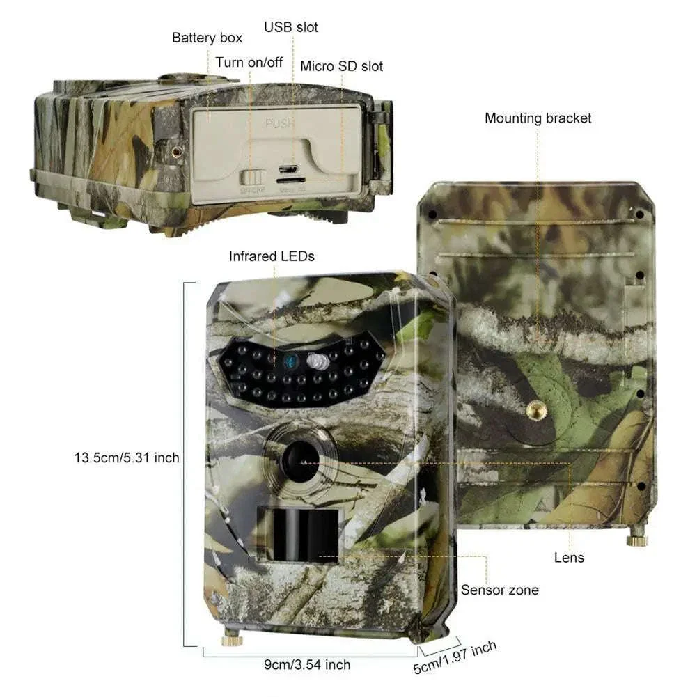 PR100 Trail Camera 12MP 1080P Night Vision Wildlife Camera - Image 16