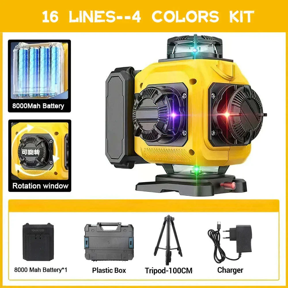 Pro 16-Line 4D Green Beam Laser Level for Accurate Layouts - Image 11