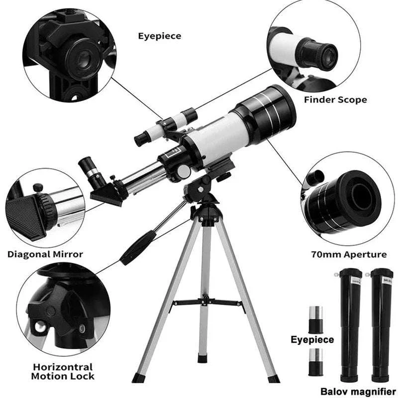 Astronomical Telescope F30070 150× Zoom HD Night Viewing - Image 4