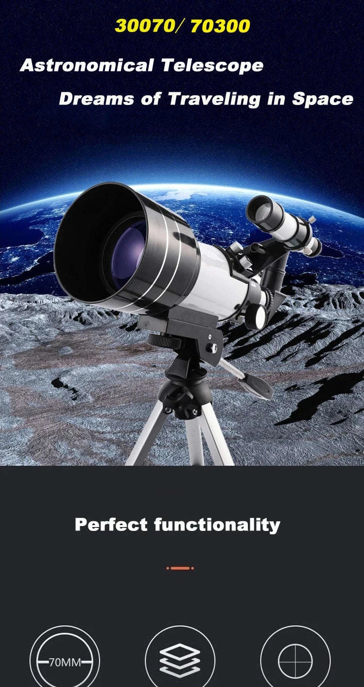 Astronomical Telescope F30070 150× Zoom HD Night Viewing - Image 5