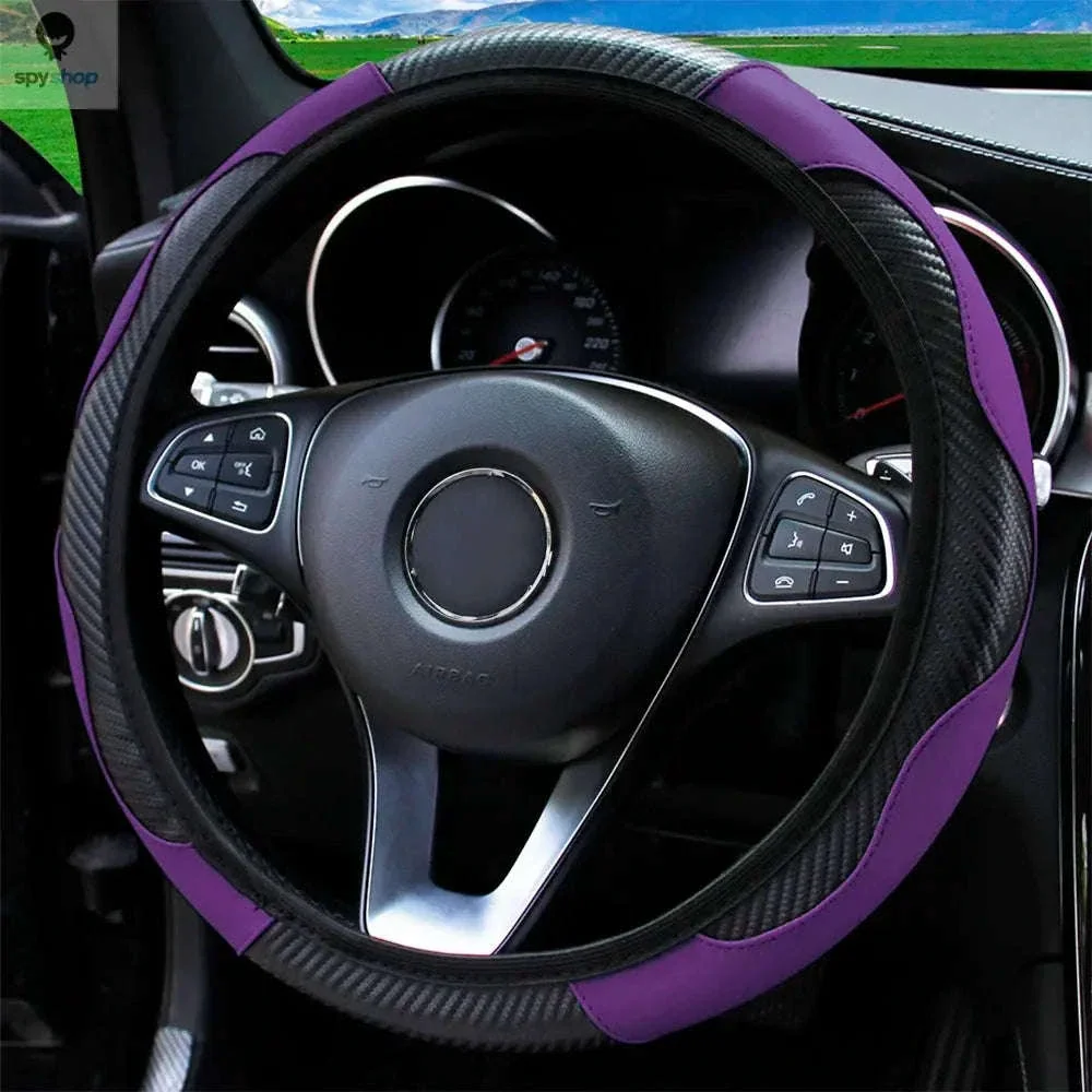 Carbon Fiber Steering Wheel Cover for Grip and Comfort - Image 11