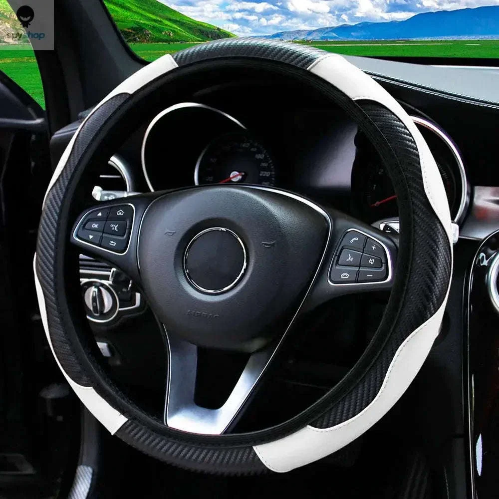 Carbon Fiber Steering Wheel Cover for Grip and Comfort - Image 12