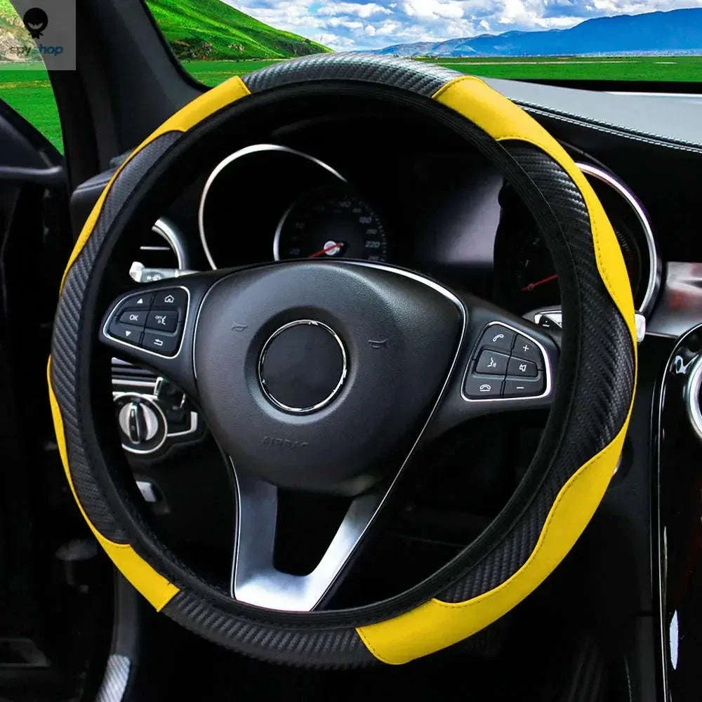 Carbon Fiber Steering Wheel Cover for Grip and Comfort - Image 13