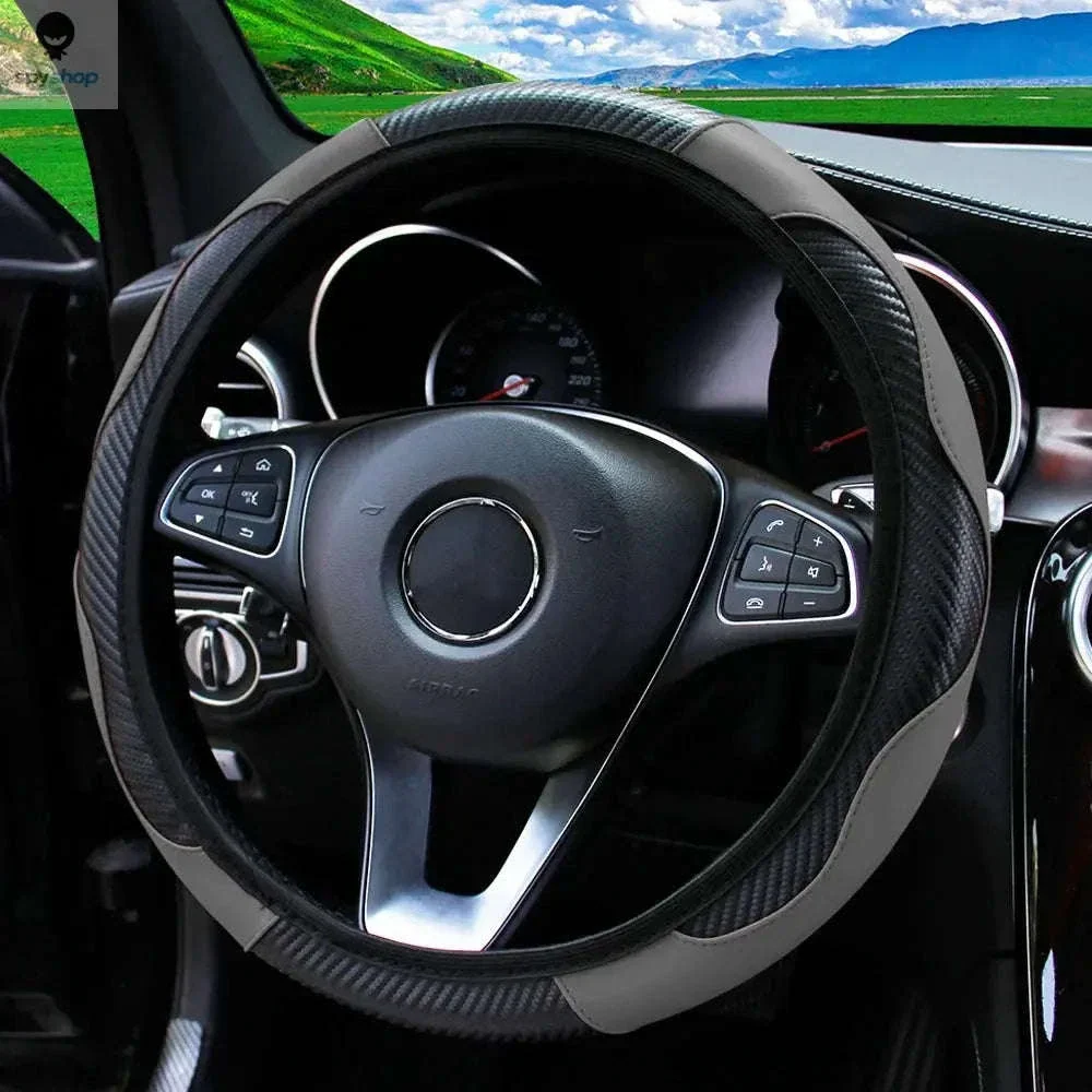Carbon Fiber Steering Wheel Cover for Grip and Comfort - Image 14