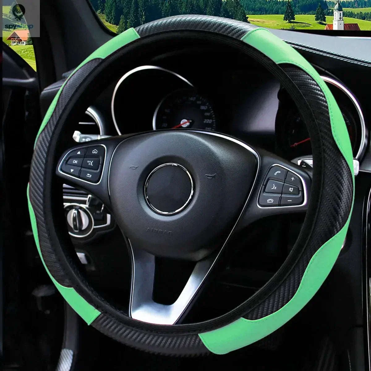 Carbon Fiber Steering Wheel Cover for Grip and Comfort - Image 17