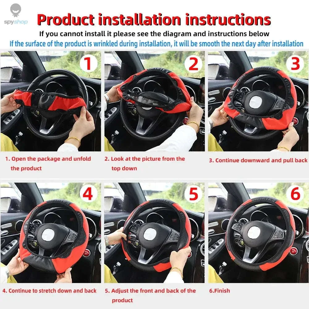 Carbon Fiber Steering Wheel Cover for Grip and Comfort - Image 20