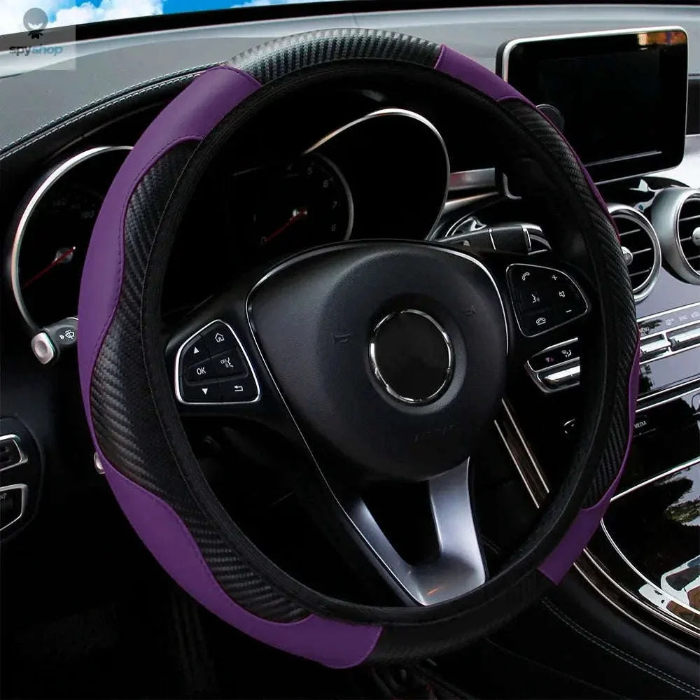 Carbon Fiber Steering Wheel Cover for Grip and Comfort - Image 23