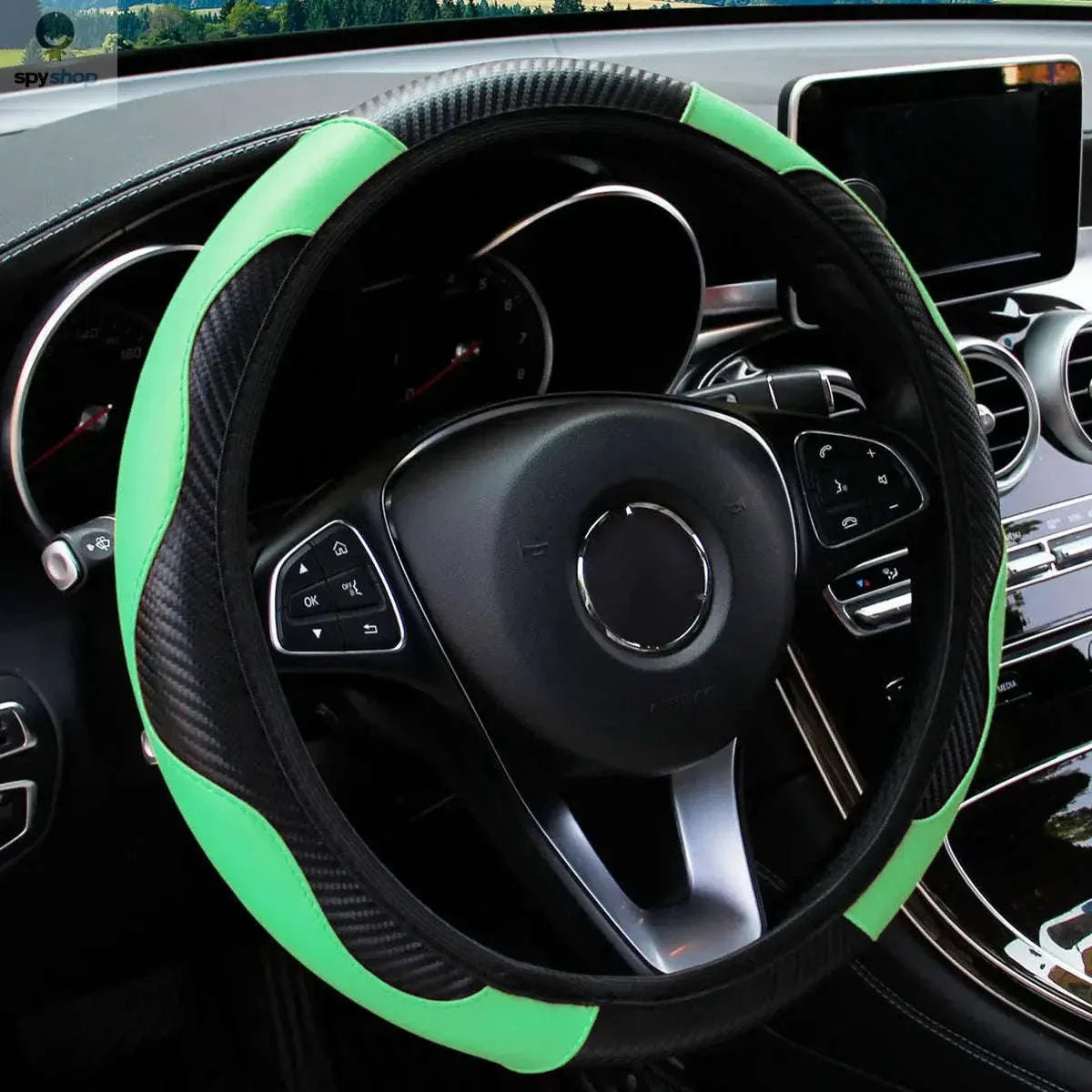 Carbon Fiber Steering Wheel Cover for Grip and Comfort - Image 24