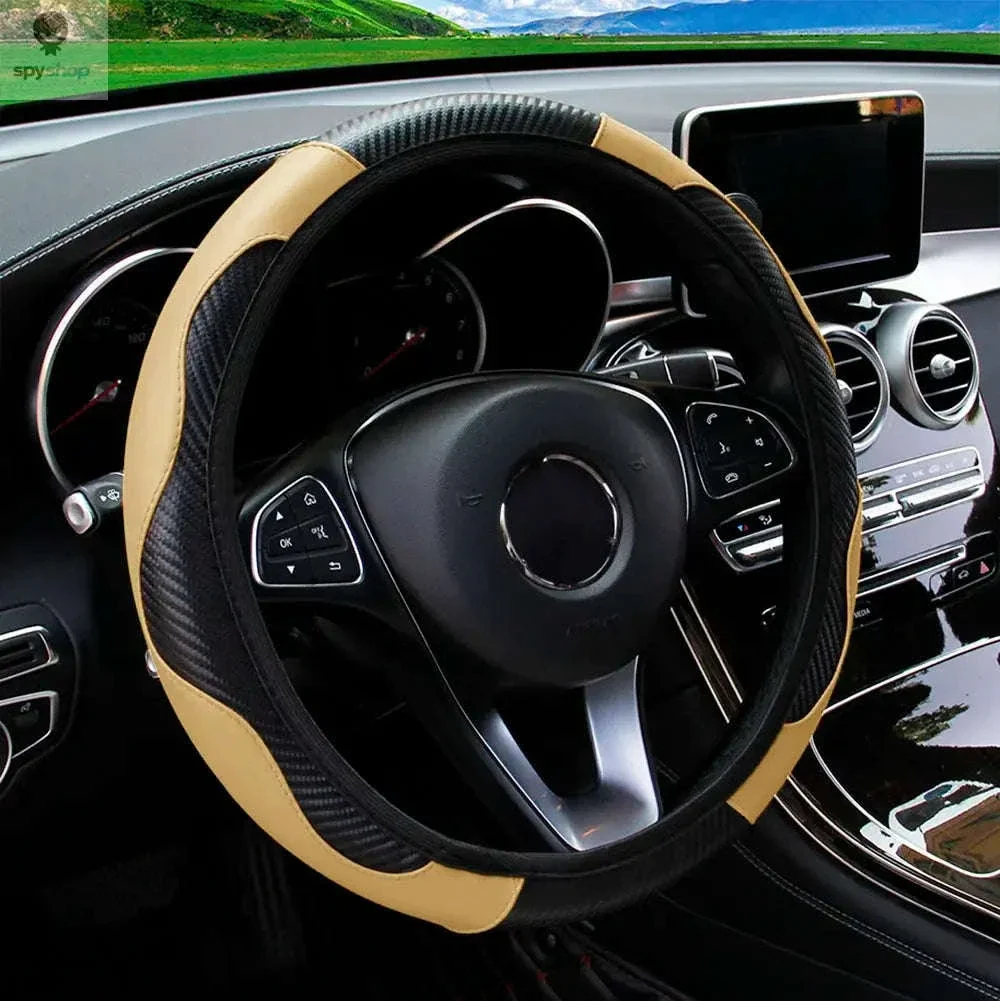 Carbon Fiber Steering Wheel Cover for Grip and Comfort - Image 25
