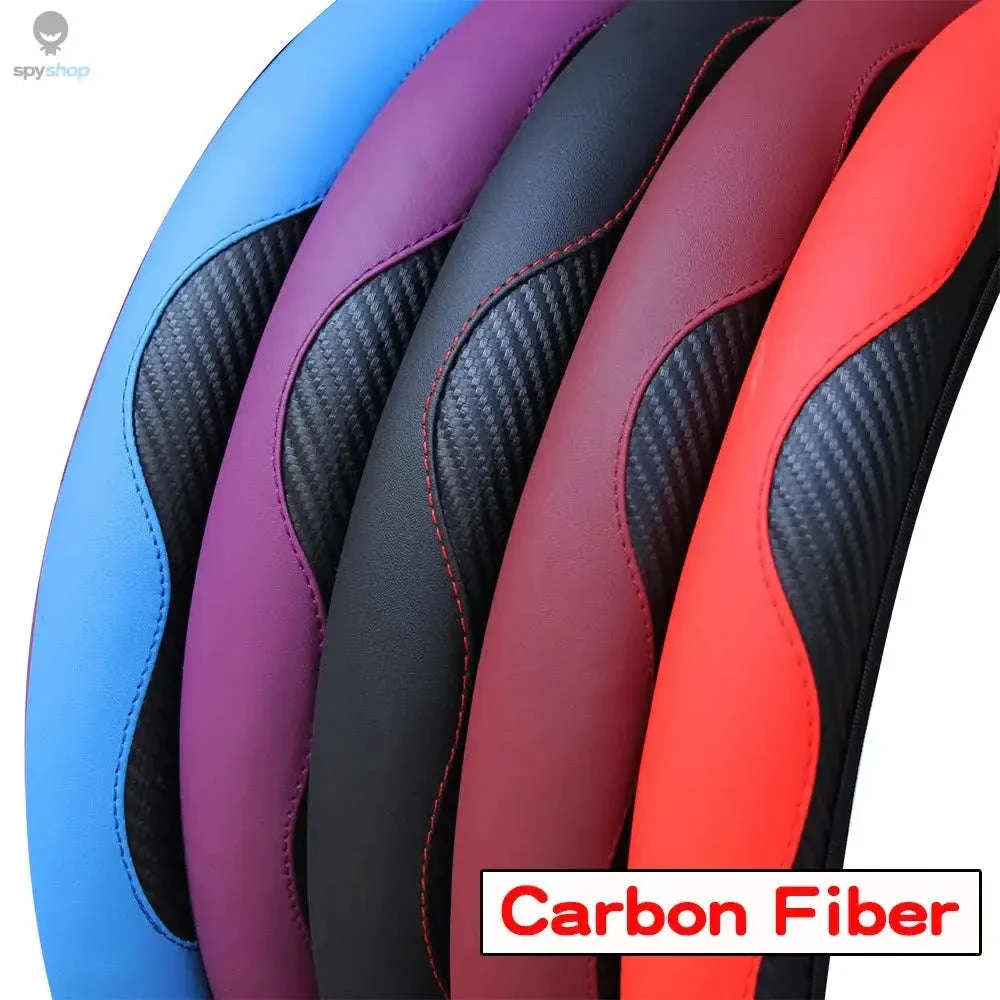 Carbon Fiber Steering Wheel Cover for Grip and Comfort - Image 4