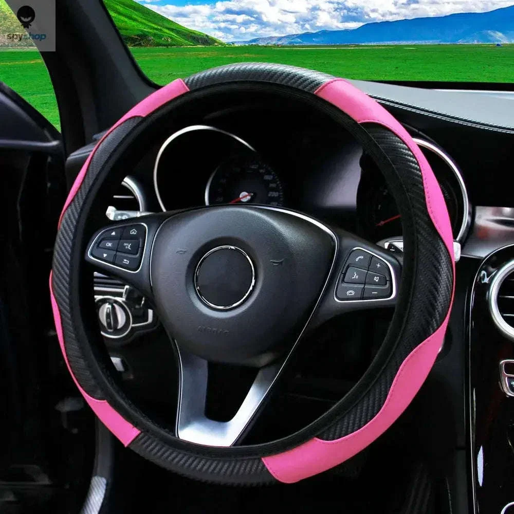 Carbon Fiber Steering Wheel Cover for Grip and Comfort - Image 5