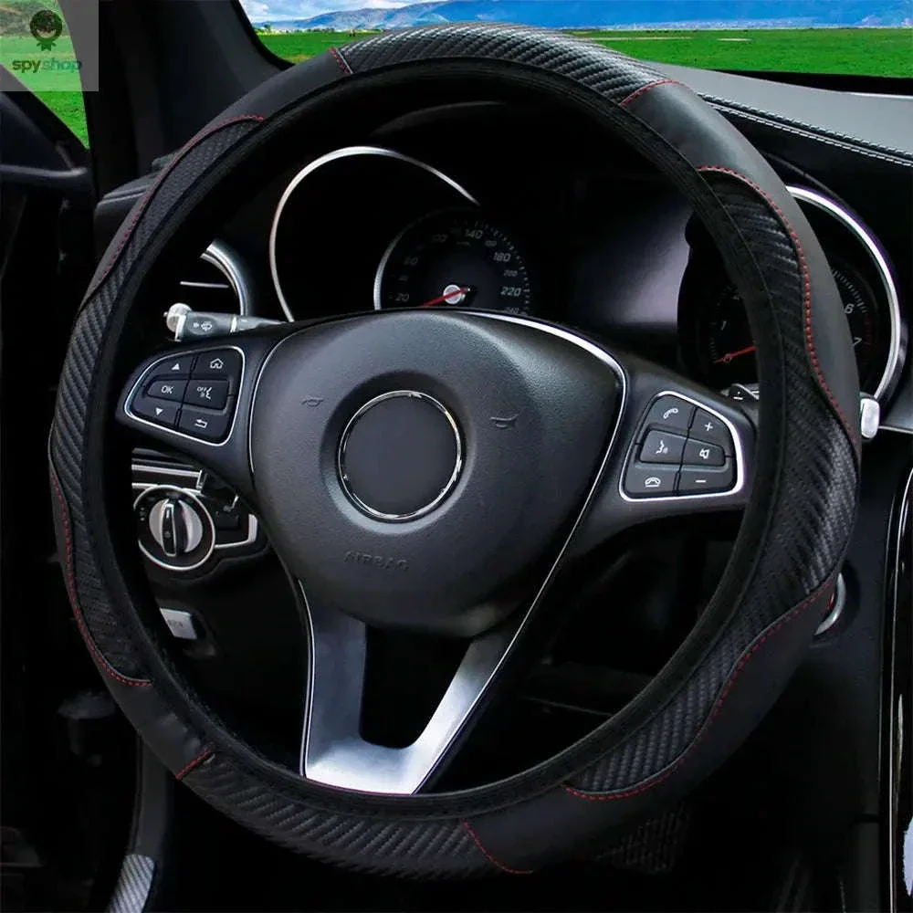 Carbon Fiber Steering Wheel Cover for Grip and Comfort - Image 7