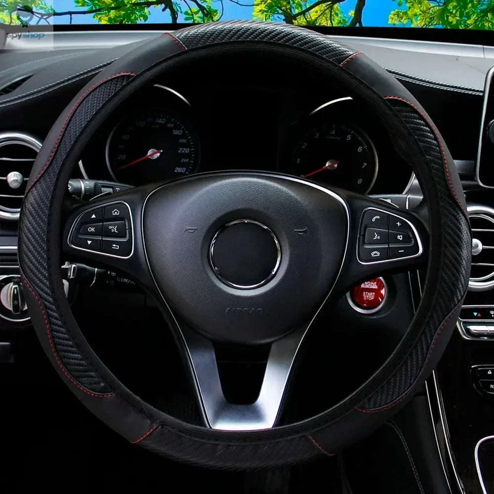 Carbon Fiber Steering Wheel Cover for Grip and Comfort - Image 8