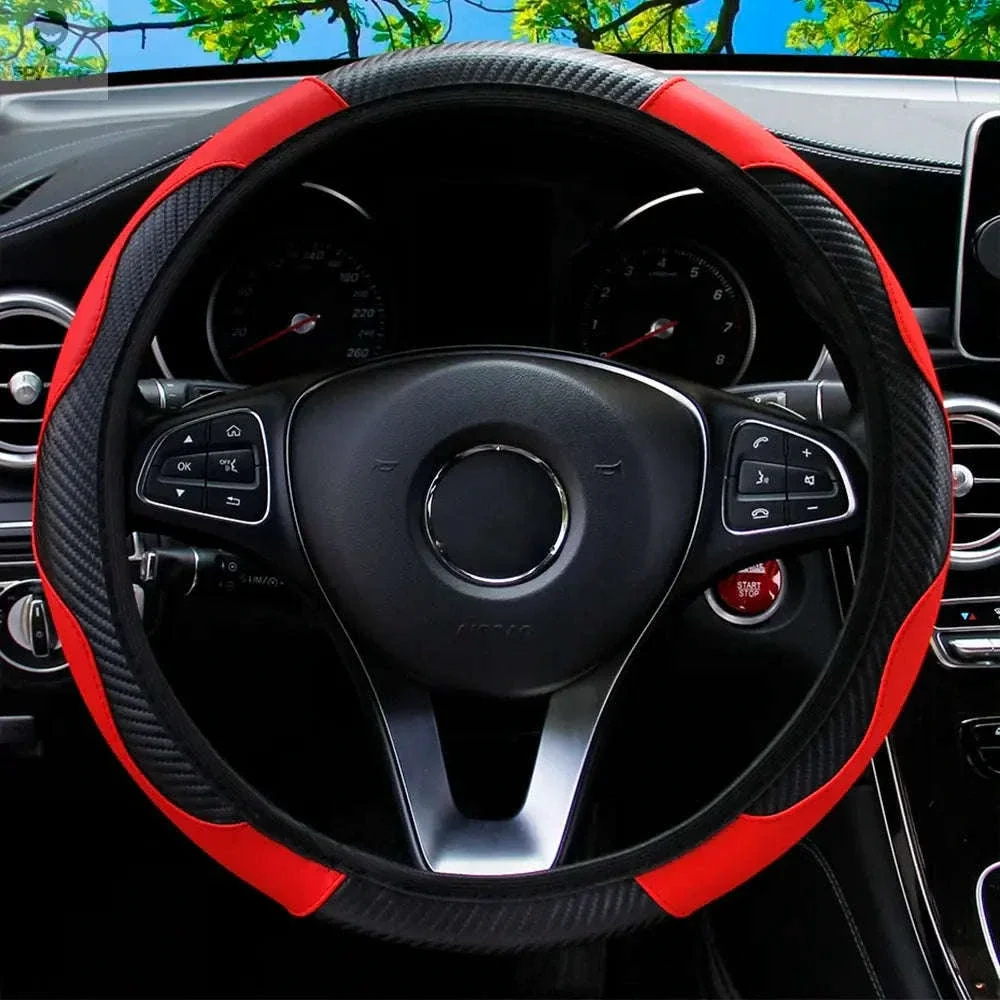 Carbon Fiber Steering Wheel Cover for Grip and Comfort - Image 9