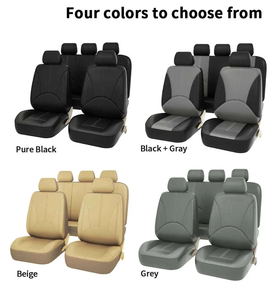 PU Leather Car Seat Cover Set for 5-Seat Vehicles - Image 7