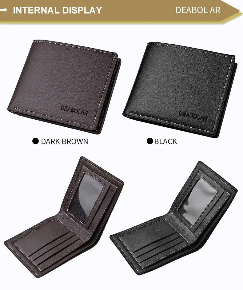 Thin PU Leather Men's Short Wallet for Everyday Carry - Image 13
