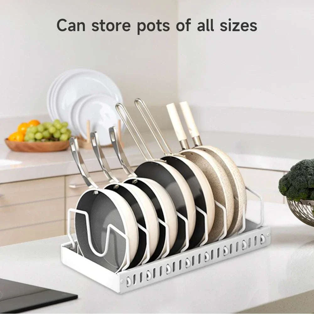 Pull-Out Pots and Pans Organizer with Adjustable Dividers - Image 3
