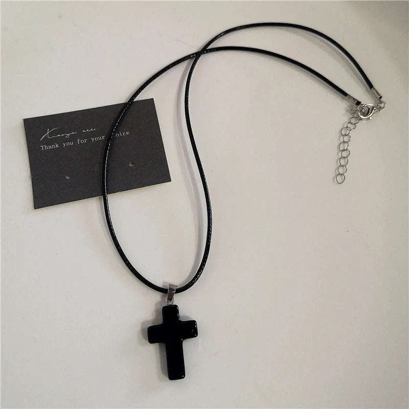Black Heart Cross Punk Rock Necklace for Bold Style - Image 14