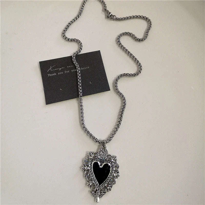 Black Heart Cross Punk Rock Necklace for Bold Style - Image 15