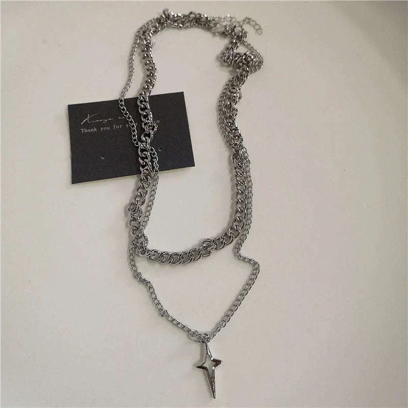 Black Heart Cross Punk Rock Necklace for Bold Style - Image 5